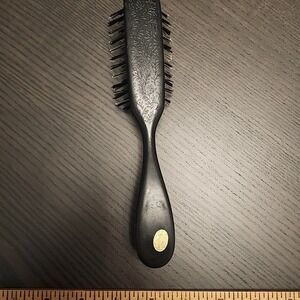 Vintage Spornette # 650 Nylon Hairbrush Black Floral Hair Brush Comb Lightweight
